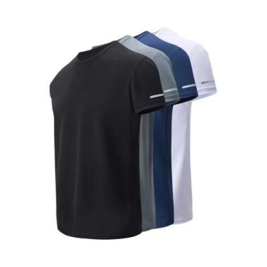 Imagem de Camiseta De Fitness Masculina plus Size De Secagem Rápida Multicolorid