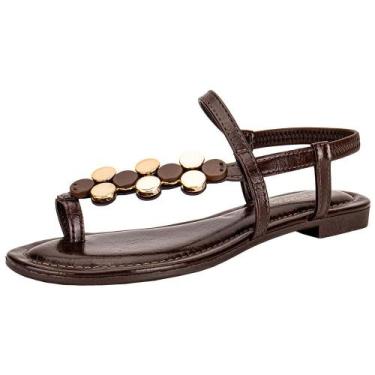 Imagem de Sandália feminina flat mississipi j0421, Chocolate, 38