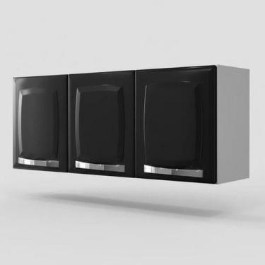 Imagem de Armário Aereo De Cozinha Itatiaia Rose 3 Portas Cor Preto Preto