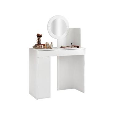 Imagem de Penteadeira Camarim Áurea 1 Porta e 1 Gaveta - Móveis Albatroz, Branco