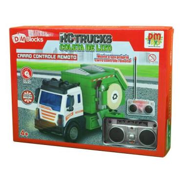 Imagem de Blocos de Montar Caminhão Coleta de Lixo Controle Remoto RC Trucks DM 