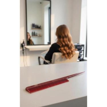 Imagem de Pente Profissional 5 Dentes Fios Finos Anti-estático Vermelh - Congrat