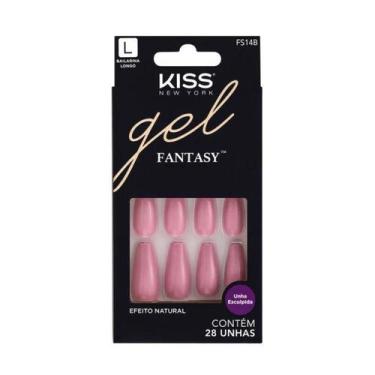 Imagem de Unhas postiças kiss new york gel fantasy bailarina longo c/28un fs14b