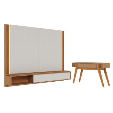 Imagem de Conjunto Buffet E Painel Tv Iris Off White Matte Freijo