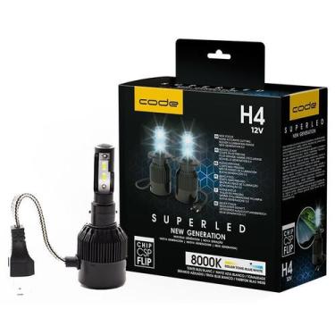 Imagem de Lampada Super Led H4 8000K 6400 Lumens Code New Generation - TechoOne