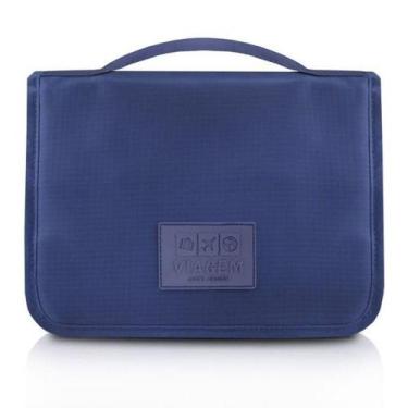 Imagem de Necessaire Com Gancho Para Viagem Estampa Lisa Jacki Design Azul