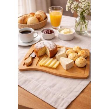 Imagem de Tábua de Frios Madeira MDF com Faca de Queijo Inox - Sem marca