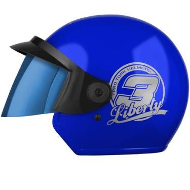 Imagem de Capacete Moto Aberto Pro Tork Liberty Three 3 Viseira Iridium, AZUL, 6