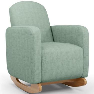 Imagem de Poltrona de Amamentação com Balanço Orgânica Saori W01 Linho Verde Men