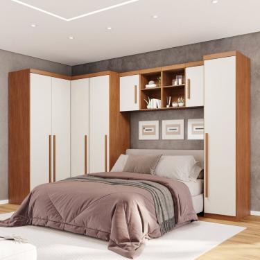 Imagem de Guarda-roupa Modulado 4 Peças 7 Portas 3 Gavetas Texas Cinamomo/ Off White Arenas