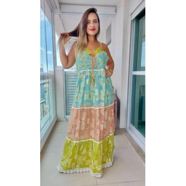 Imagem de Vestido Longo Indiano Linha Luxo Premium Boho Chic c/ Forro-cod.125 - 