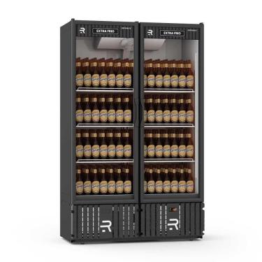 Imagem de Visa Cooler Extra Frio Vertical Refrimate VCEF2P 2 Portas Preto e Branco Porta de Vidro Aquecido 220V