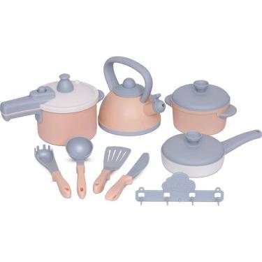 Imagem de Jogo de Panelinha Baby Gourmet com 10 Peças para Brincadeira de Casinha Bege Mercotoys