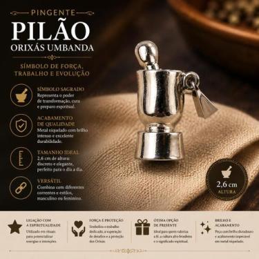 Imagem de Pingente Pilão Orixás Umbanda 2,6 cm Metal Niquelado - Lua Mística - 1