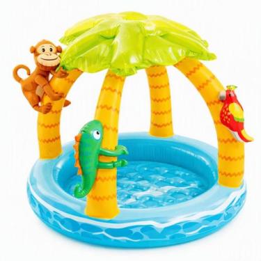 Imagem de Piscina Infantil Ilha Tropical 45L com Cobertura Inflável - Intex
