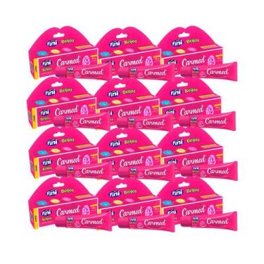 Imagem de Kit 12 Unidades Hidratante Labial Carmed Fini Beijos com Cor Efeito Gl