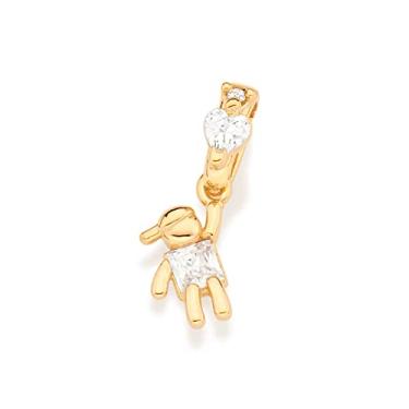 Imagem de Pingente menino folheado a ouro com zircônias Rommanel med 1,7 cm
