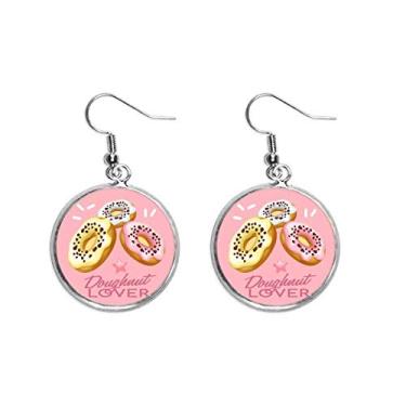 Imagem de Doughnut Oeste Sobremesa Comida Doce Brinco Pingente Prata Pingente Joia Feminina