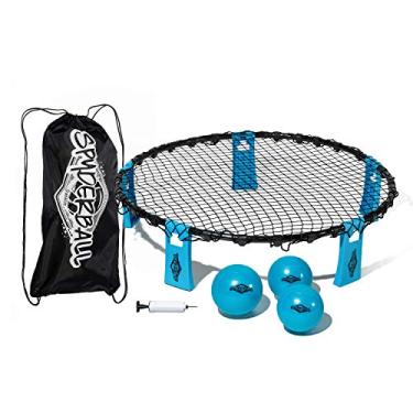 Imagem de Franklin Sports Conjunto de jogo Spyderball – Jogo de praia ao ar livre para crianças + adultos – Inclui rede, 3 bolas + estojo de transporte