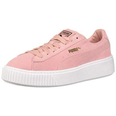 Imagem de PUMA Tênis feminino de camurça com plataforma, Equipe de puma rosa, ouro, 10.5