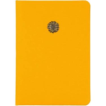 Imagem de Caderno de anotações Eccolo Yellow Daisy Emblem com forro em branco, 256 páginas pautadas, capa dura de tecido acolchoado, 12,7 x 17,7 cm