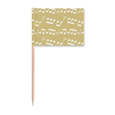 Imagem de Notas musicais brancas amarelo claro marcadores marcadores decoração de festa