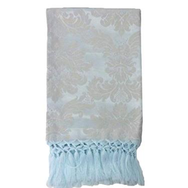 Imagem de Manta de Sofá Jacquard Azul Claro com Bege 190x140