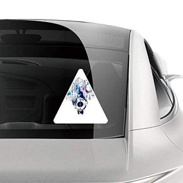 Imagem de DIYthinker Relógio de construção moderno da cidade em aquarela, adesivo para carro, motocicleta, bicicleta, bagagem