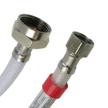 Imagem de LASCO 10-2763 Vinil Compressão Feminina de 1/2 polegadas por Female Ballcock Plastic Nut por 30 cm Flex Twisted Water Supply