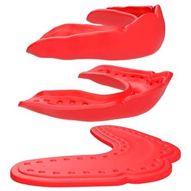 Imagem de (Red) - Shock Doctor Ultra-Slim Microfit Mouthguard 2.4mm Mouth Guard Night Mouth Guard for Teeth Grinding Mouthguard for Lacrosse, Basketball, Boxing, MMA, Jiu Jitsu