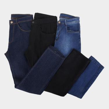 Imagem de Kit Calça Jeans Skinny Vale De West Com Elastano Masculina - 3 Peças