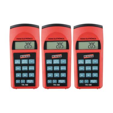Imagem de Kit 3 Trena Ultrassônica Digital Mira Laser Escala 0,91 A 15,00M Área Volume Tr-180 Portátil Instrutherm