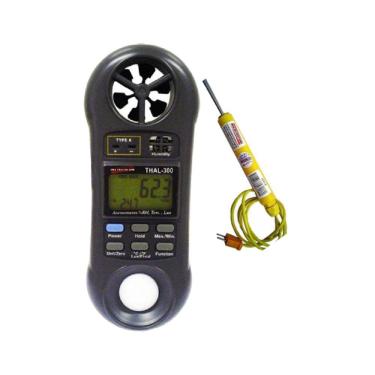 Imagem de Kit Termo-higro Digital Anemômetro Velocidade Luxímetro Umidade Thal-300 Portátil Sensor Superfície Mola Limite S-01k