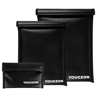 Imagem de YOUCZON Bolsas Faraday resistentes à água e fogo – bloqueiam sinais, 3 unidades de bolsas Faraday eficazes contra hackers, rastreamento, NFC/WiFi/Bluetooth, gaiola Faraday adequada laptops, telefones
