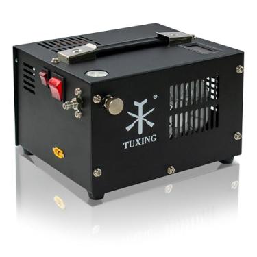 Imagem de TUXING Pcp Compressor de ar, 4500Psi 30Mpa, sem óleo/água, alimentado por carro 12V DC ou casa 220V AC com adaptador (incluído), bomba para rifles e pistolas de ar PCP (TXES061)