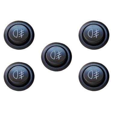 Imagem de Kit 5 Botões Farol Milha Neblina Universal Led Interruptor Azul - Mits