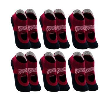 Imagem de Kit Com 6 Pares De Meias Lupo Feminina Pilate Antiderrapante, Cereja, 
