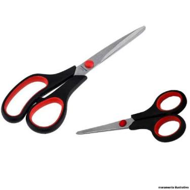 Imagem de Kit 2 Tesouras Afiada Picotar Costura Corta Grande Premium - Ami