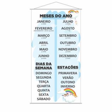 Imagem de Banner Meses Do Ano + Estações + Dias Da Semana 120X65Cm - Plimshop