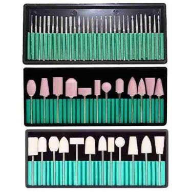 Imagem de Kit 54 Brocas Lixa Lixadeira Elétrica Unhas Motor Polidor - BCS
