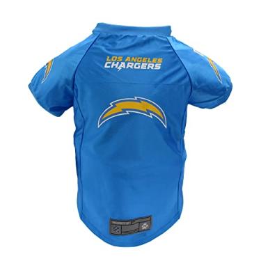 Imagem de Littlearth Camiseta de animal de estimação premium NFL Los Angeles Chargers - Camiseta esportiva projetada para cães e gatos, cor do time, grande