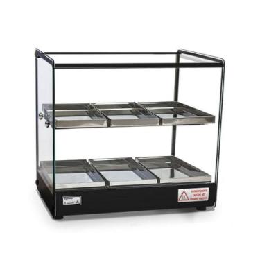 Imagem de Estufa Vitrine Quadrada Dupla Salgados 6 Bandejas Evr Titã