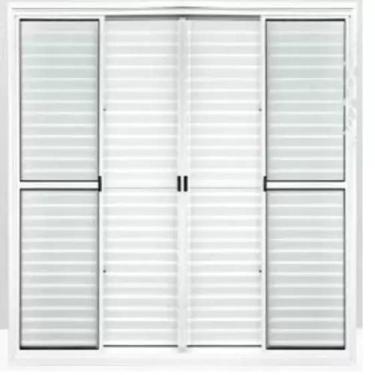 Imagem de Porta Balcão 6 Folhas 210x200 Branco C/Trinco - Jr esquadrias preço ju