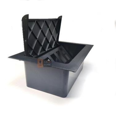 Imagem de Caixa de Tomada Mesa Reunião Embutir Masticmol Preta Plástico