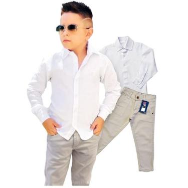 Imagem de Conjunto kit 2 Peças Social Masculino  Camisa Branca e Calça - Migueli