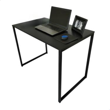 Imagem de Escrivaninha Industrial Escritorio Home office 1 00 x 60 Cm Mesa Notebook Computador Ferro MDF(PRETA)