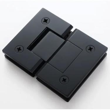 Imagem de NovaNectar Dobradiça de porta de vidro de latão, dobradiças de placa traseira curta resistente de 180 graus, substituição de ferragens de porta de chuveiro para vidro temperado de 8 a 12 mm, preto
