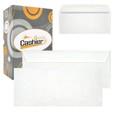 Imagem de Envelopes empresariais 500#9, 9 x 21 cm, cor de segurança, aba de goma, resistente 11 kg, branco (500 envelopes)