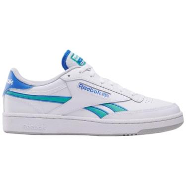 Imagem de Reebok Tênis unissex Club C Revenge, branco/azul cinético/verde claro, 41 feminino/41 masculino