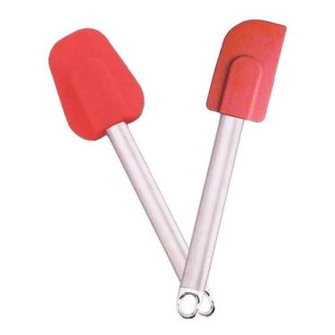 Imagem de Espátulas De Silicone 2 Peças Para Massas Bolos Cabo Inox - Decore Fac